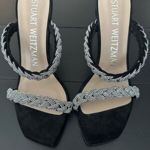 Stuart Weitzman Black and Silver Women's Shoes